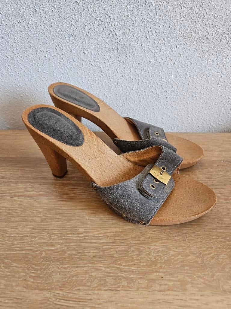 Scholl kleppers slippers/sandalen grijs maat 40, Kleding | Dames, Schoenen, Ophalen of Verzenden, Zo goed als nieuw, Grijs