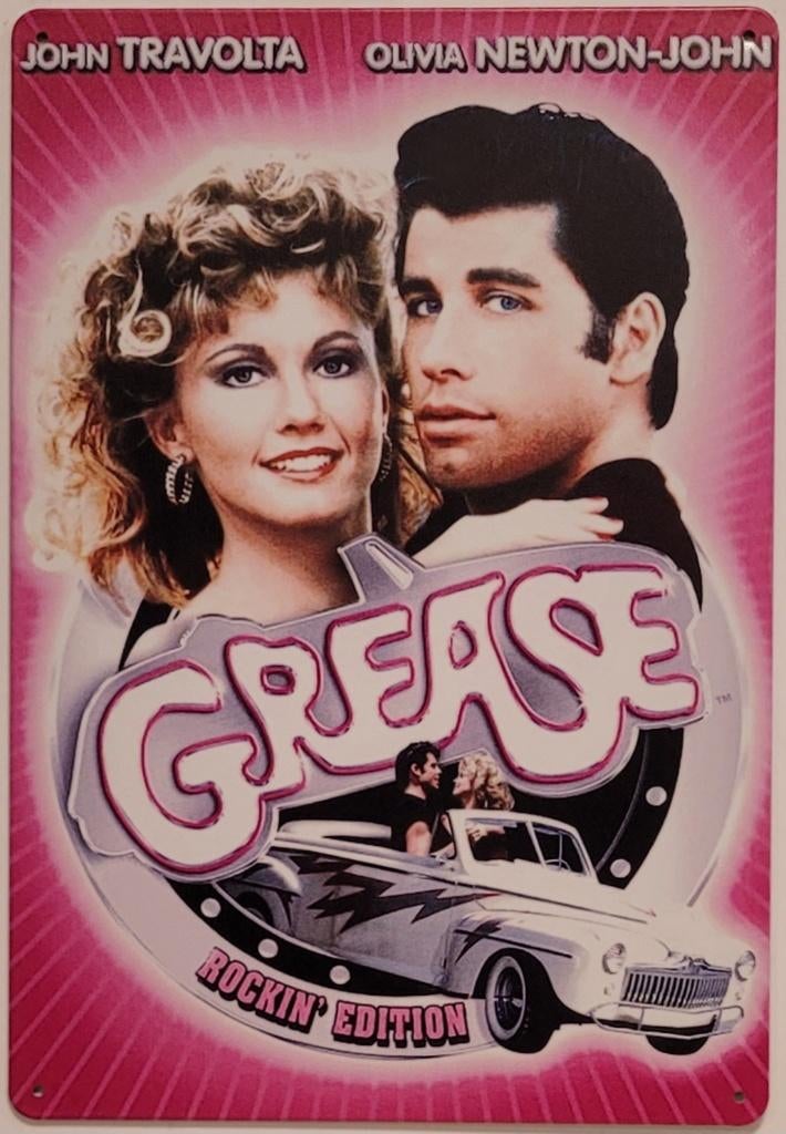 Grease Danny en Sandy Rockin edition reclamebord van metaal, Info@deconoord.nl, Deco Noord, Poster, Nieuw