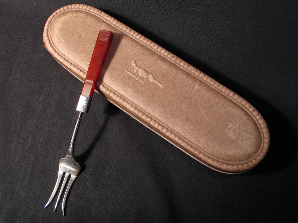 Vork kornalijn antiek zilver Schoonhoven P.v. Heumen. 1570, Ophalen of Verzenden, Zilver