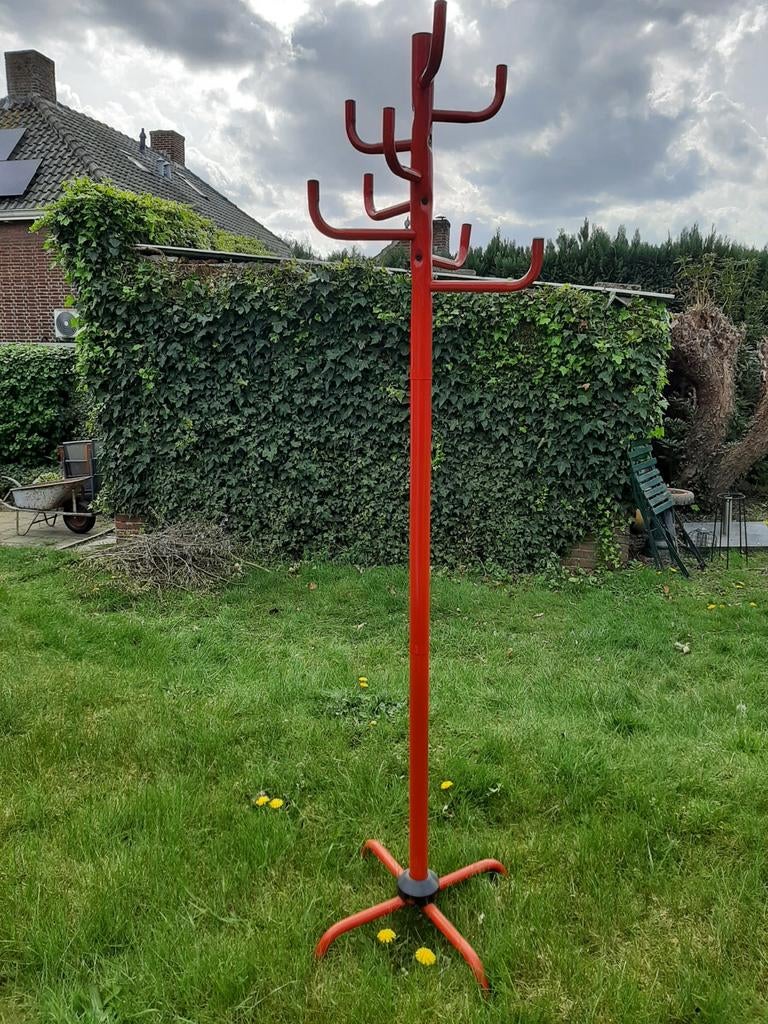 Rode metalen staande kapstok/ jaren 80, Ophalen, Gebruikt, Metaal, Staande kapstok