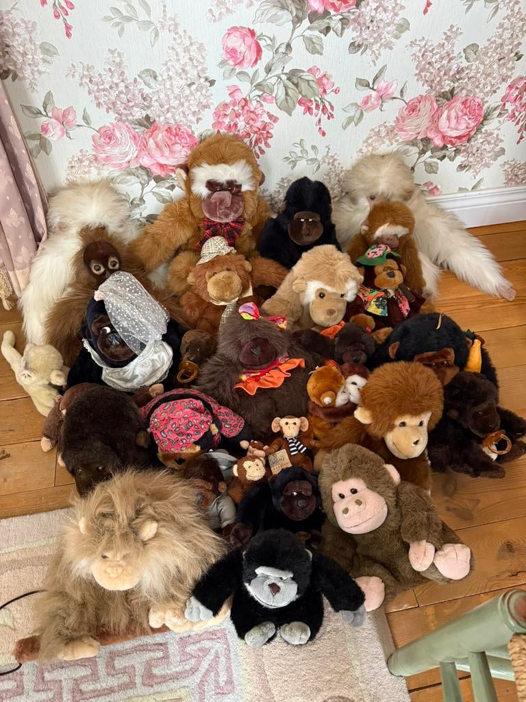 Vintage pluche apen (jaren 70 en 80), Kinderen en Baby's, Speelgoed | Knuffels en Pluche, Ophalen of Verzenden, Zo goed als nieuw