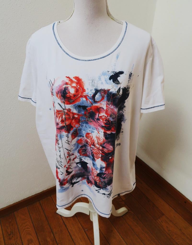 N11 GOLLEHAUG shirt wit rood blauw maat 50, Wit, Gollehaug, Zo goed als nieuw, Shirt of Top