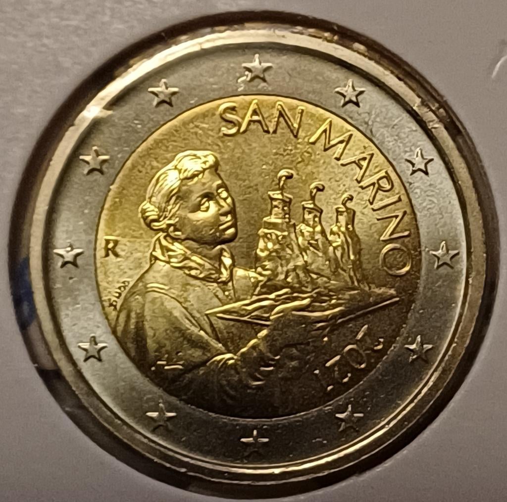 2 Euromunt San Marino 2021 BU, Postzegels en Munten, Munten | Europa | Euromunten, Ophalen of Verzenden, San Marino, 2 euro, Losse munt