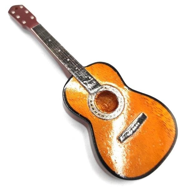 Gitaar van hout mini guitar magneet wanddeco