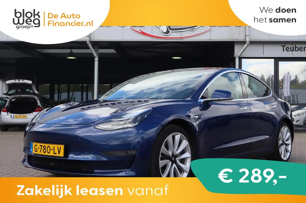Tesla Model 3 Long Range AWD 75 kWh € 16.985,00, Auto's, Tesla, Automaat, Stof, Blauw, Origineel Nederlands