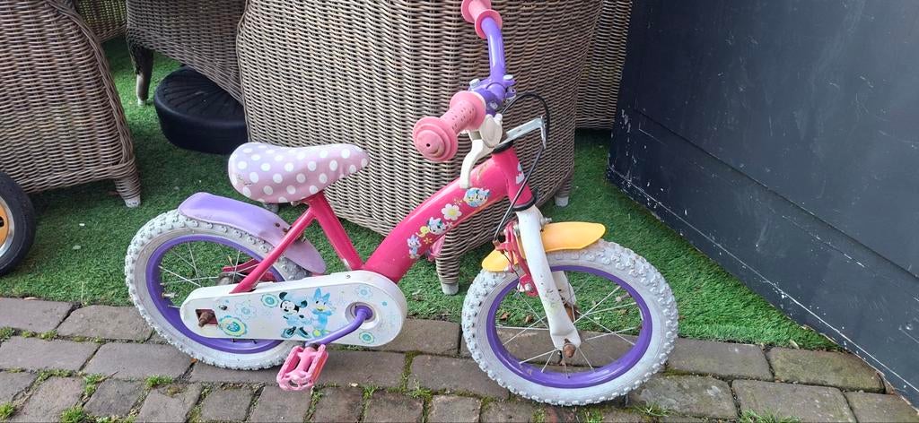 Leuke roze kinderfiets, Ophalen, Zijwieltjes, Onbekend, 16 tot 20 inch