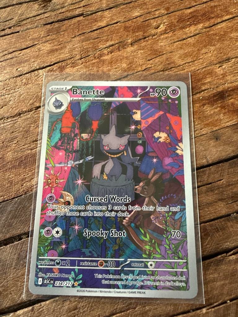Banette Pokémon Kaart - Full Art - Zo goed als nieuw, Ophalen of Verzenden, Zo goed als nieuw, Losse kaart