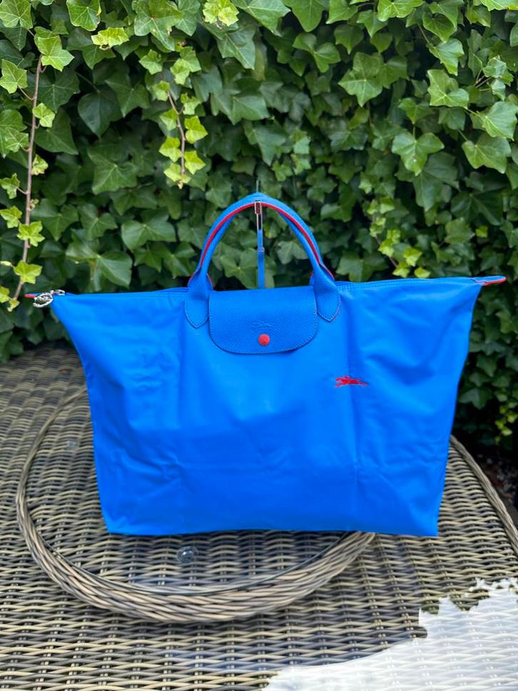 Longchamp Le Pliage reistas | blauw | 34x62 cm, Sieraden, Tassen en Uiterlijk, Tassen | Damestassen, Zo goed als nieuw, Shopper
