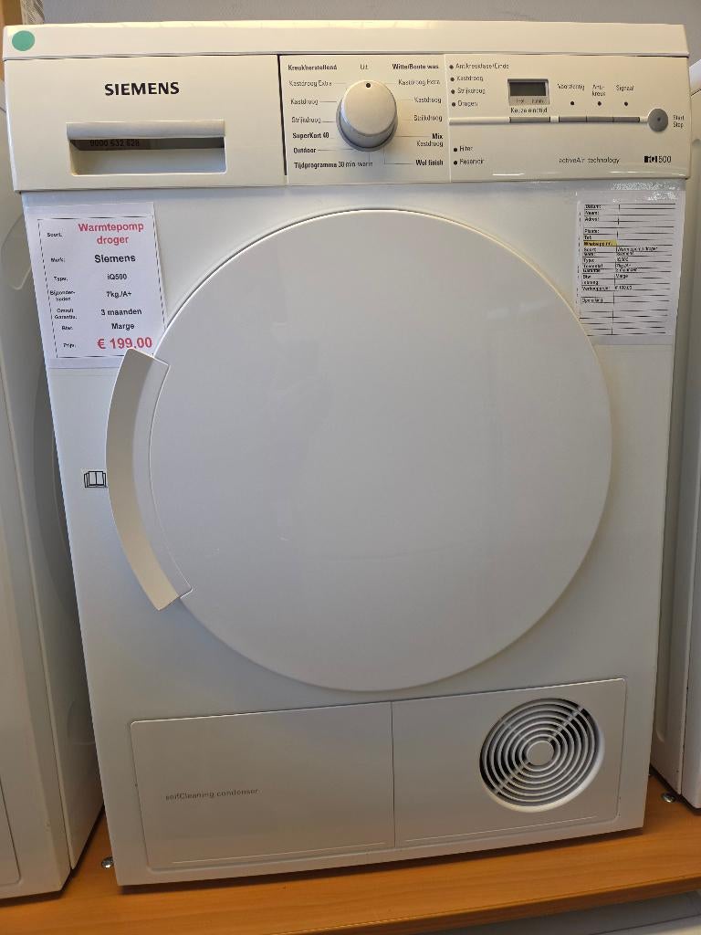 Warmtepompdroger - Siemens - 7kg - A+, Ophalen, 6 tot 8 kg, Duitsland, Refurbished