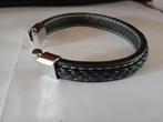️Gevlochten Lederen Armband met magneet sluiting️, Verzenden, Nieuw, Zwart, Leer
