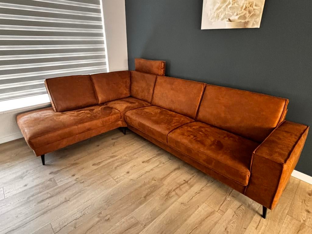 Hoekbank camel, Ophalen, Zo goed als nieuw