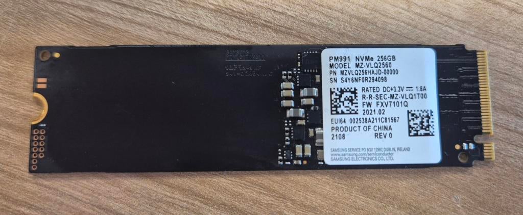 Samsung PM991 NVMe 256GB SSD, Computers en Software, Harde schijven, Intern, Gebruikt, Verzenden, SSD
