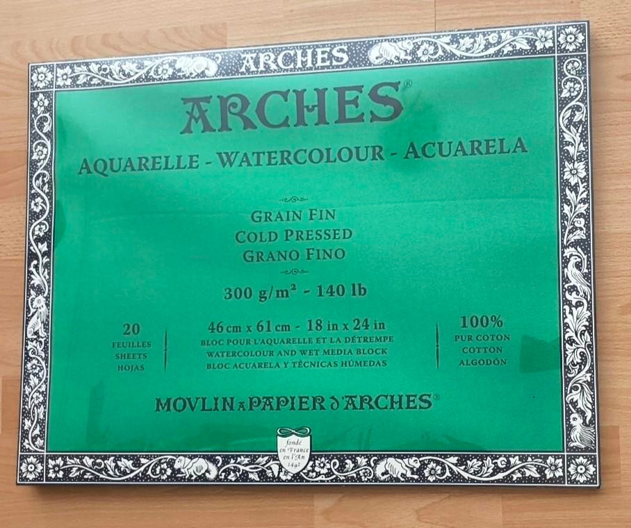 Arches Aquarelpapier Blok - 300g/m², 46x61cm, 20 vellen, Ophalen, Nieuw, Papier, Schets- of Tekenboek