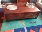 Salontafel donker hout met laden, Huis en Inrichting, Tafels | Salontafels, Ophalen, Gebruikt, 100 tot 150 cm, Klassiek