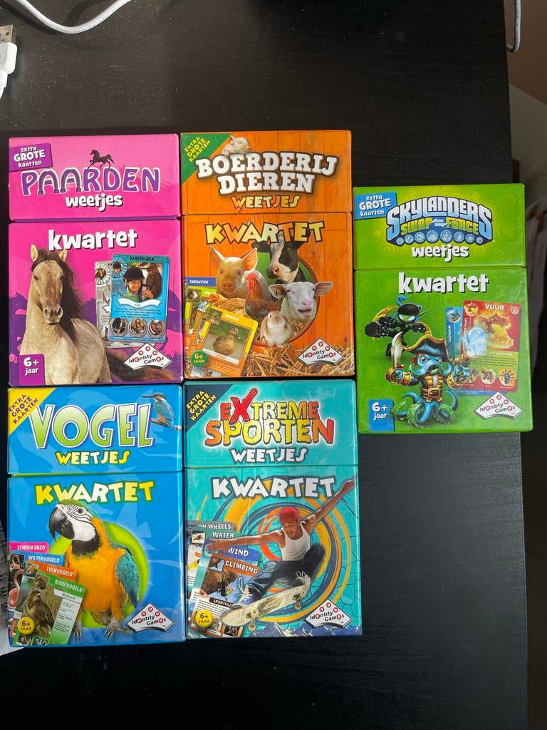 Kwartet spellen: Paarden, Boerderijdieren, Skylanders, Drie of vier spelers, Ophalen of Verzenden, Gebruikt