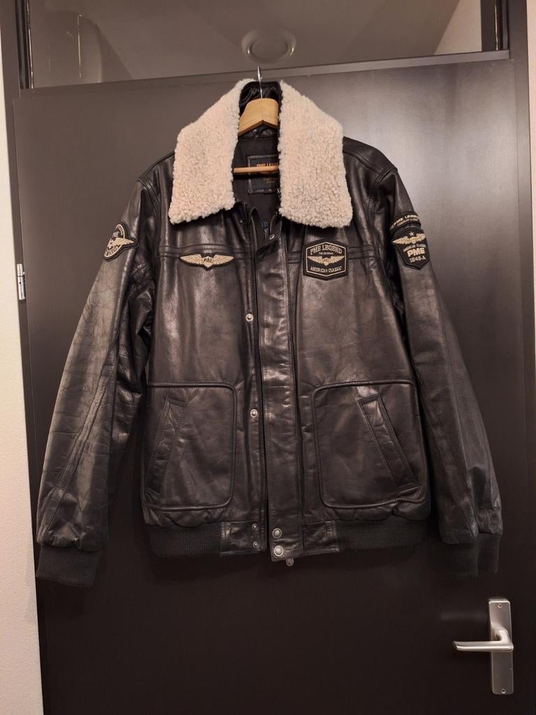 PME Leren jas, Kleding | Heren, Jassen | Zomer, Ophalen of Verzenden, Zo goed als nieuw, Zwart, Pall Mall PME Legend