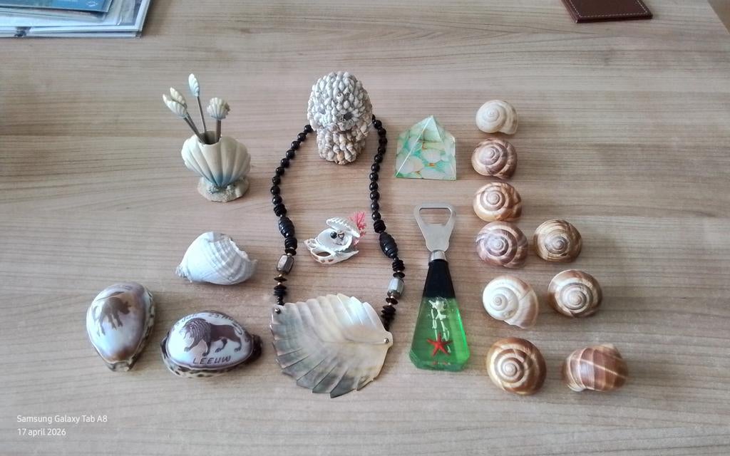 Taurus (Stier) Kralen Ketting hout, m. Parelemoer Blad ,, Ophalen of Verzenden, Gebruikt, Overige typen