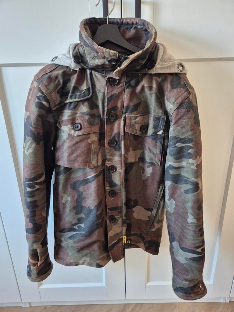 Booster leger motorjas maat L, Ophalen of Verzenden, Grijs