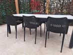 6 tuinstoelen zwart, Ophalen, Zo goed als nieuw, Kunststof, Stapelbaar
