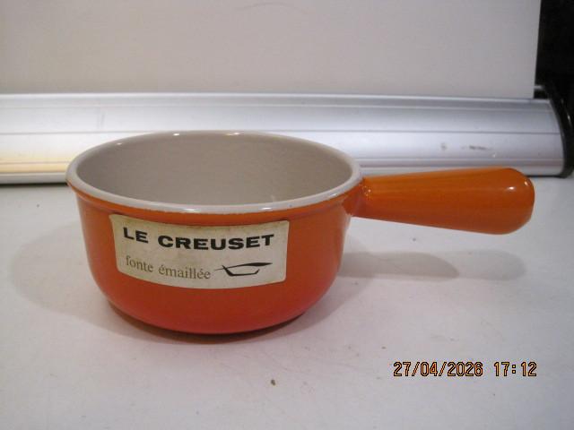 le creuset steelpan 14 cm als nieuw (387), Ophalen of Verzenden, Zo goed als nieuw, Gietijzer, Overige typen
