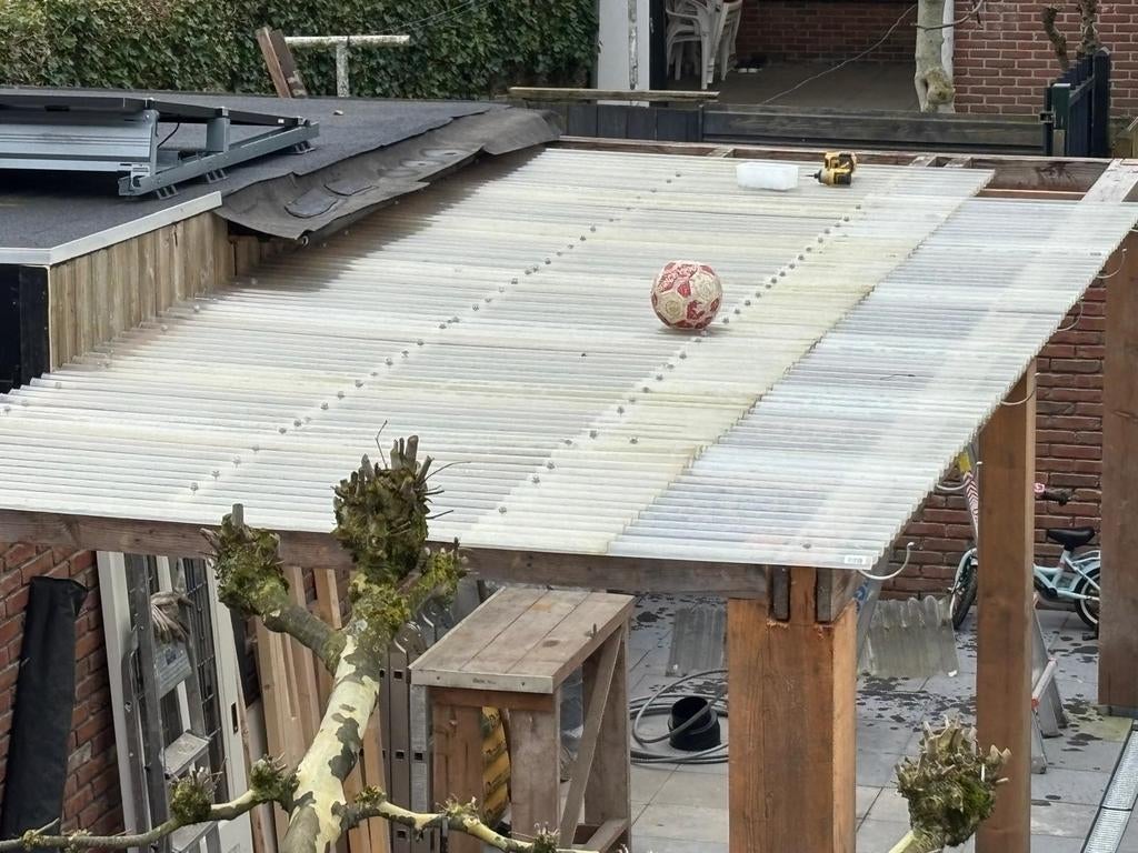 Golfplaten voor 12 m2 type 76/30 afmeting 7x 2m x1mt. & 7x 1, Kunststof, Gebruikt, Schuur, Minder dan 200 cm