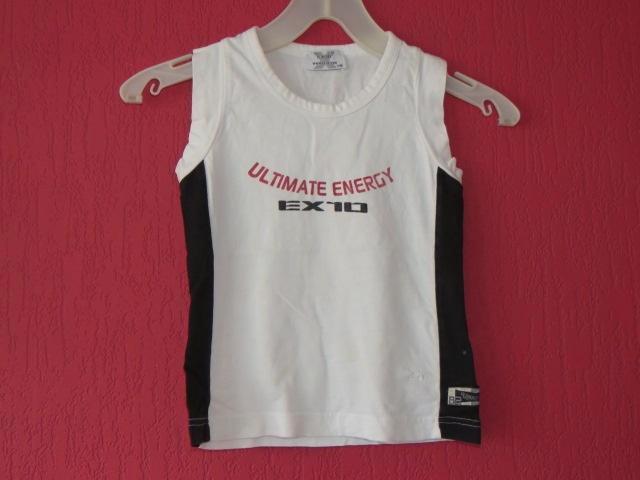 Zwart wit mouwloos shirtje EX 10 maat 116, Kinderen en Baby's, Kinderkleding | Maat 116, Zo goed als nieuw, Jongen, Shirt of Longsleeve