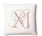 Riviera Maison RM Monogram Pillow Cover, Huis en Inrichting, Woonaccessoires | Kussens, Ophalen of Verzenden, Gebruikt, Beige