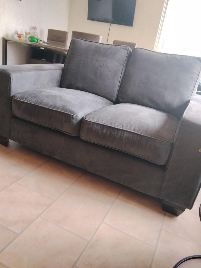 Mooie donkergrijze 2-persoons bank, Huis en Inrichting, Ophalen, Gebruikt, 150 tot 200 cm, Tweepersoons
