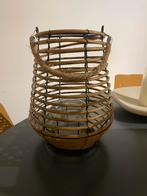 Rotan windlicht met hengsel van touw, Ophalen, Zo goed als nieuw, Overige materialen, 25 tot 50 cm