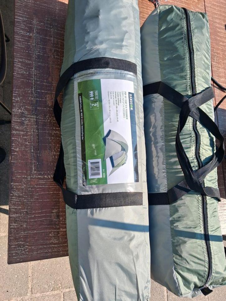 2 HANSON  tenten - Slechts 1x gebruikt!, Caravans en Kamperen, Tenten, tot en met 4, Zo goed als nieuw, Ophalen