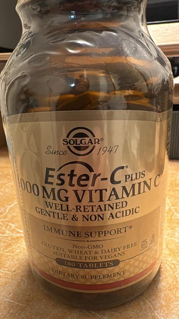 Solgar Ester-C Plus 1000 mg Vitamine C 180 tabletten, Ophalen of Verzenden, Nieuw, Overige typen