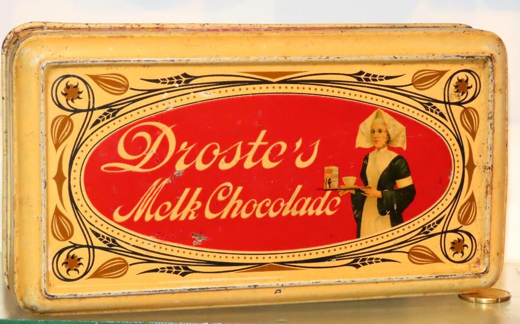 Droste Haarlem Melk Chocolade Cacao Blik, Verzamelen, Blikken, Ophalen of Verzenden, Gebruikt, Overige, Droste