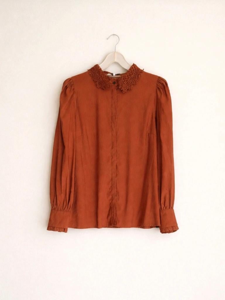 Prachtige Nukus blouse L, Kleding | Dames, Blouses en Tunieken, Bruin, Maat 42/44 (L), Ophalen of Verzenden, Zo goed als nieuw