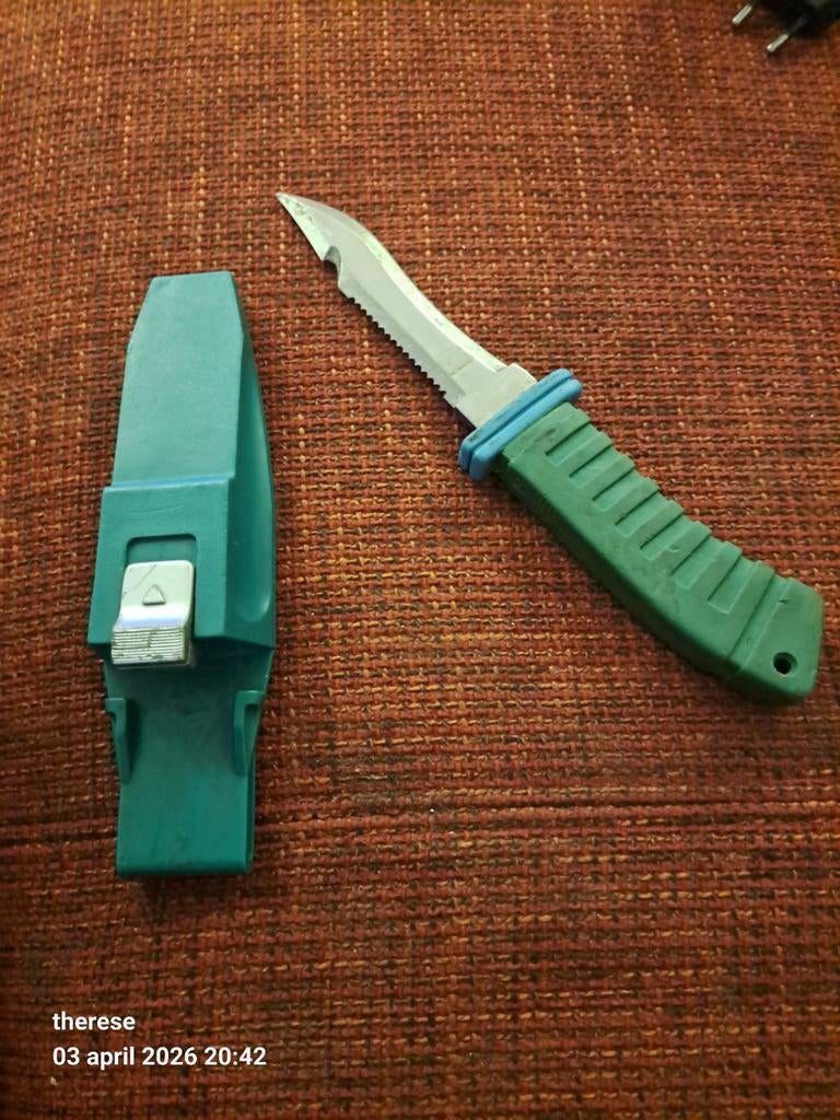 Duikmes met schede - Groen, Watersport en Boten, Duiken, Ophalen