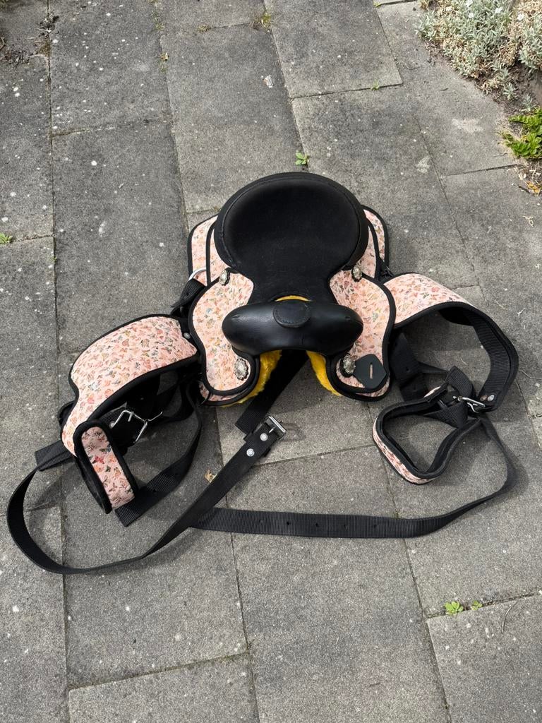 Pagony westernzadel met vlinders, schattig!, Dieren en Toebehoren, Ophalen of Verzenden, Nieuw, Western