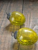 Glazen groene craquele ei hangers, Ophalen of Verzenden