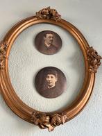 Oude koperkleurige ovale fotolijst, Overige materialen, Minder dan 50 cm, Gebruikt, 50 tot 75 cm