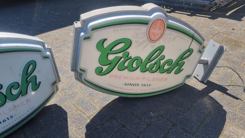 Grolsch Reclamepakket: Uithangborden, Gevelbord & Lantaarns, Ophalen of Verzenden