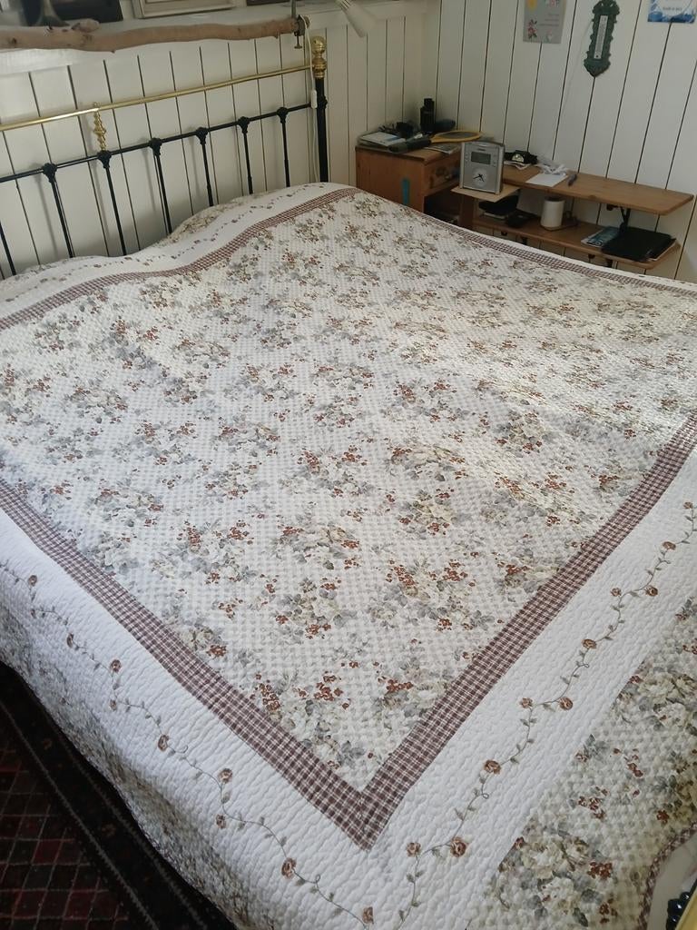 Sprei in patchworkstyle, Huis en Inrichting, Ophalen, 150 tot 200 cm, 200 cm of meer, Bruin
