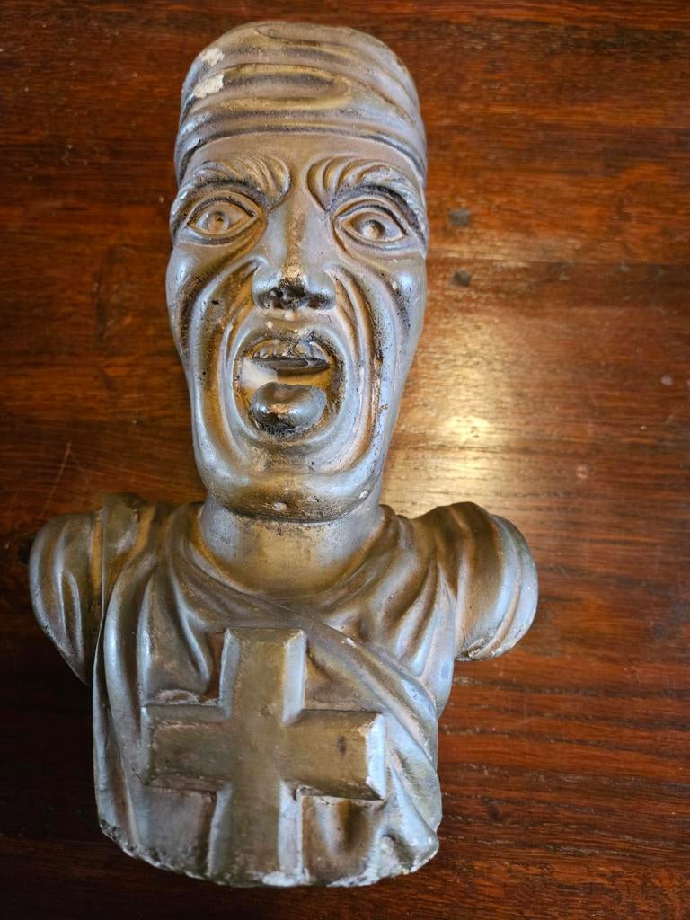 Antieke Gaper Beeld - 25 cm hoog, 16 cm breed, Ophalen of Verzenden