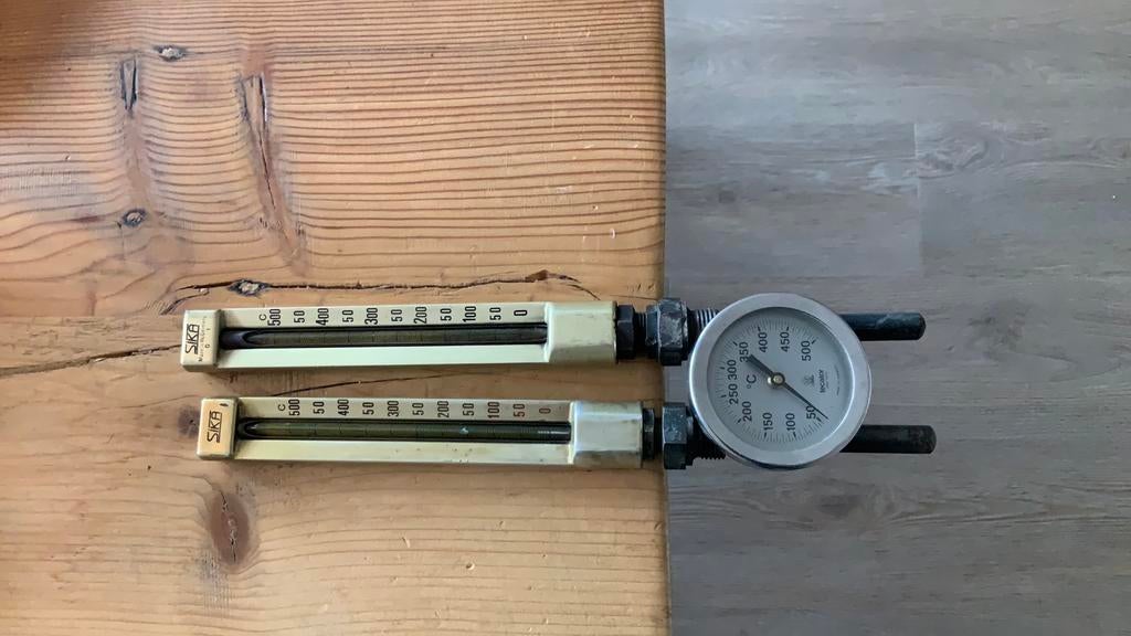 SIKA industriële temperatuur meter (3st) 0 - 500 grd Celcius, Antiek en Kunst, Antiek | Gereedschap en Instrumenten, Ophalen