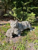 Poes, kat, grijs, tuin, gazon, kitten, boerderij 50cm, Tuin en Terras, Tuinbeelden, Ophalen of Verzenden, Nieuw, Kunststof, Dierenbeeld