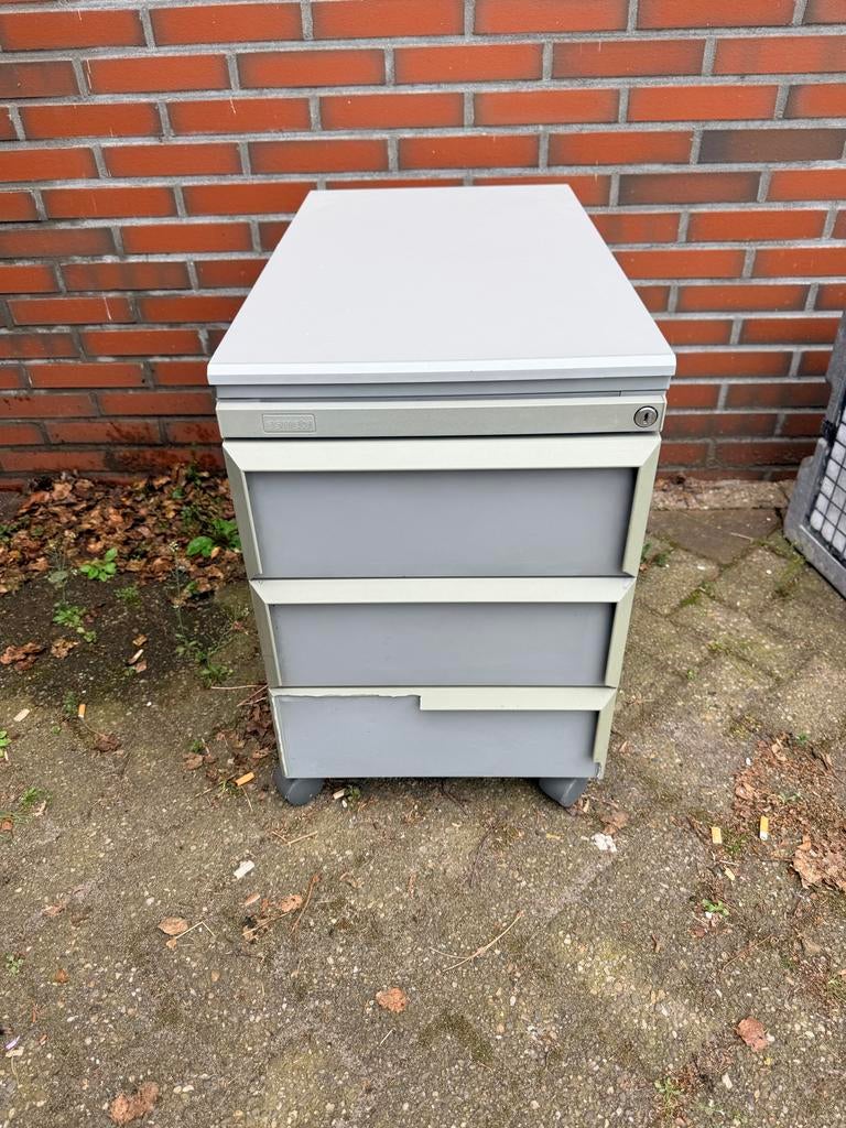 Verrijdbaar ladeblok met 3 laden - Grijs, Huis en Inrichting, Kasten | Ladekasten, Ophalen, Minder dan 50 cm, Gebruikt, 3 of 4 laden