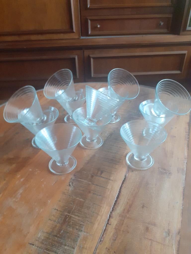 12 ijscoupes, Ophalen, Glas of Glazen, Gebruikt, Glas