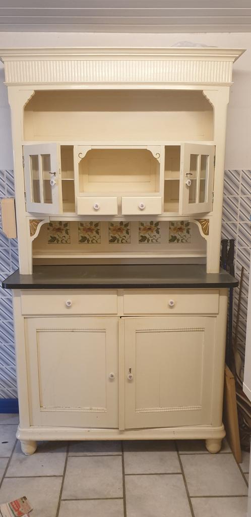 Antieke buffetkast/ Brocante keukenkast, Gebruikt, 100 tot 150 cm, 200 cm of meer, 25 tot 50 cm