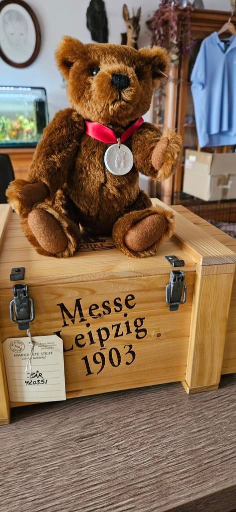 Steiff club beer 2003 messe Leipzig replica van 1903, Ophalen of Verzenden, Nieuw, Stoffen beer, Steiff