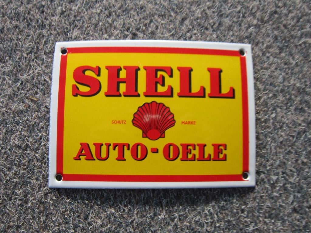 SHELL EMAILLE RECLAMEBORD, Ophalen, Zo goed als nieuw, Reclamebord
