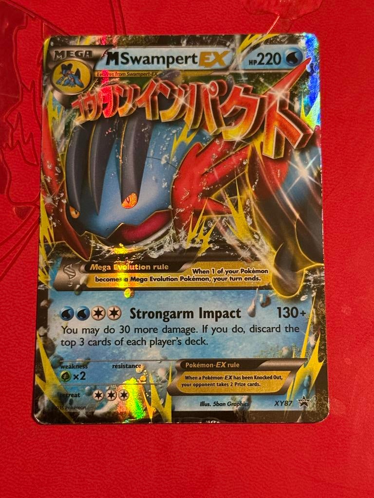 Mega Swampert EX  - Light Played, Ophalen of Verzenden, Zo goed als nieuw, Losse kaart, Foil
