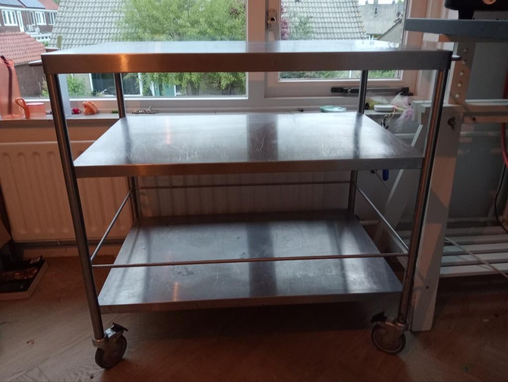 (keuken)trolley RVS, Huis en Inrichting, Ophalen, 25 tot 50 cm, 50 tot 100 cm, Minder dan 100 cm