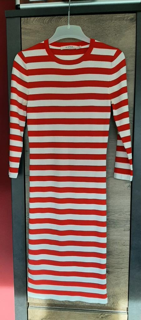 Dames jurk - maat 34 - rood, wit - gestreept, Nieuw, Ophalen of Verzenden, Nikkie, Maat 34 (XS) of kleiner
